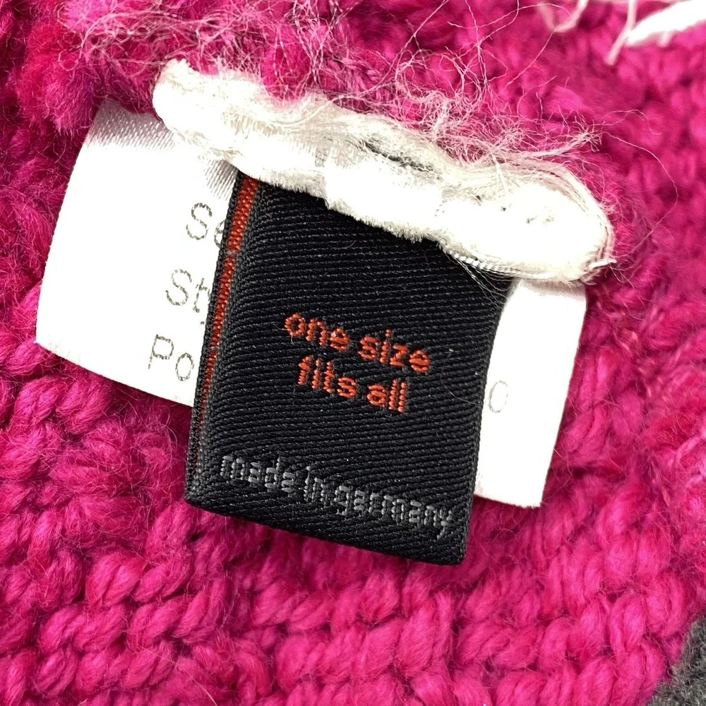 Mammut Pink‎ Knit Pommel Beanie Ski Hat Top Pom Fleece Lining One Size Germany